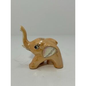 Vintage peach lusterware ceramic elephant figurine